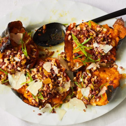 Twice-Roasted Squash with Parmesan Butter and Grains