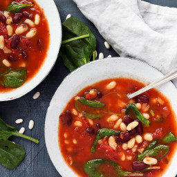 Two Bean Tomato Spinach Soup