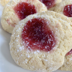 Two Point Raspberry Cheesecake Thumbprint Cookies