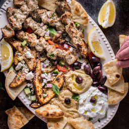 Ultimate Greek Chicken Souvlaki Platter