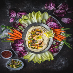 Ultra-Smooth Hummus with Miso and Charred Scallions
