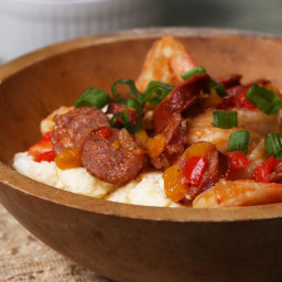 Uncle Pooh’s Shrimp, Sausage, And Grits Recipe by Tasty