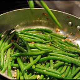 Sauteed green beans and spinach