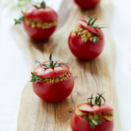Barley Stuffed Tomato with Caramelized Vegetables