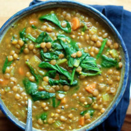 Instant Pot Vegan Golden Lentil & Spinach Soup