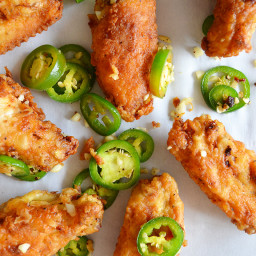 Buttermilk Fried Chicken Wings with Jalapeño and Garlic