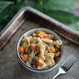 Vegan Miso Butter Pasta with Roasted Butternut Squash