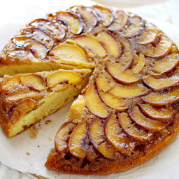 Upside Down Skillet Grilled Peach Cake