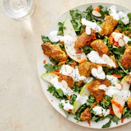 Vadouvan-Spiced Chicken & Kale Salad with Creamy Lime Dressing