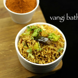 vangi bath recipe | brinjal rice recipe | vangi bhath recipe