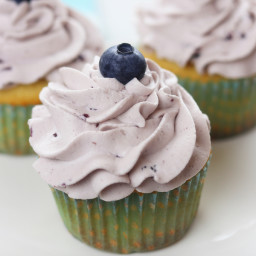 Vanilla Bean Blueberry Cream Cupcakes