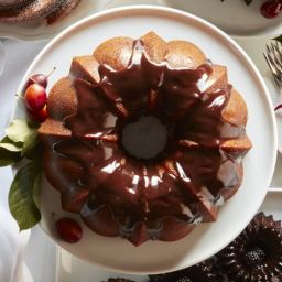 Vanilla Bean Bundt Cake with Chocolate Glaze