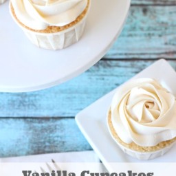 Vanilla Bean Cupcakes with Vanilla Italian Buttercream Frosting filled