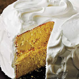 Vanilla Cake with Italian Meringue Frosting