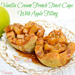 Vanilla Cream French Toast Cups with Apple Filling