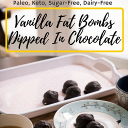 Vanilla Fat Bombs Dipped In Chocolate Recipe [Paleo, Keto, Sugar-Free, Dair