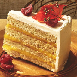 Vanilla Layer Cake with Mango Curd