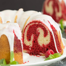 Vanilla Red Velvet Marbled Pound Cake Recipe