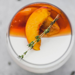 Vanilla Yoghurt Panna Cotta With Balsamic Thyme Roasted Peaches And Nectari
