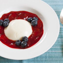 Vanilla Yogurt Bavarians With Strawberry Sauce