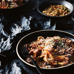 Veal osso buco pappardelle with chilli pangrattato