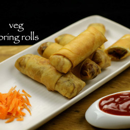 veg spring rolls recipe | vegetarian spring rolls recipe | spring roll reci