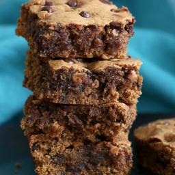 Vegan Almond Butter Blondies with Chocolate Chips