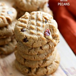 Vegan Almond / Peanut Butter Cookies with Pecans and Chocolate chips.