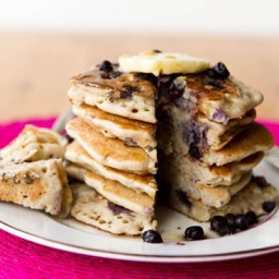 Vegan and Gluten-Free Vanilla Blueberry Buckwheat Pancakes