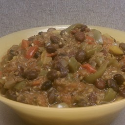 Vegan Black Bean Chili with Bell Peppers