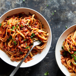 Vegan Bolognese With Mushrooms and Walnuts