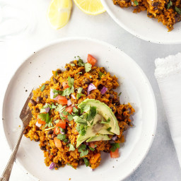 Vegan Burrito Bowl with Sweet Potato Rice (And a Ninja Giveaway!)