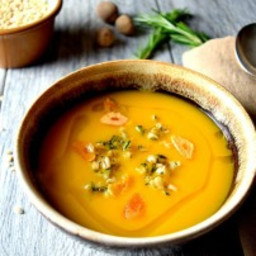 Vegan Butternut Squash Soup with Toasted Barley