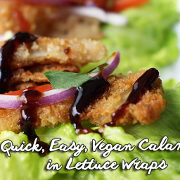 Vegan Calamari Lettuce Wraps