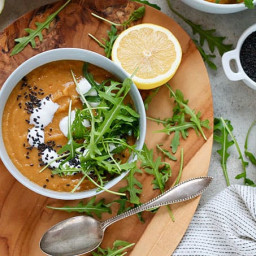 Vegan Carrot Ginger Soup with Red Lentils