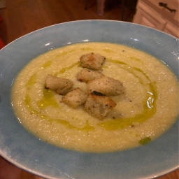 Vegan Cauliflower Soup with Rosemary Oil 