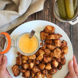 Vegan Chick-fil-A Style Tofu Nuggets w/ "Honey" Mustard Dipping S