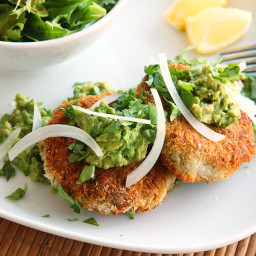 Vegan Chickpea Cakes with Mashed Avocado