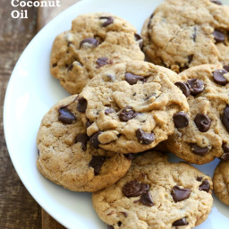 Vegan Chocolate Chip Cookies with Coconut Oil