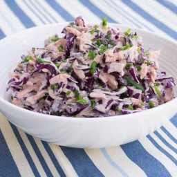 Vegan coleslaw with sunflower seed dressing