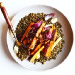 Vegan Colourful Root Vegetable Warm Lentil Salad