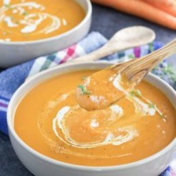 Vegan Creamy Ginger Carrot Sweet Potato Soup
