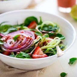 Vegan Cucumber Salad Recipe with Strawberry Vinaigrette