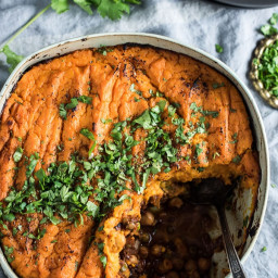 Vegan Curried Shepard's Pie with Coconut Sweet Potato Topping