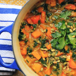 Vegan Curry Butternut Squash Soup With Kale Recipe