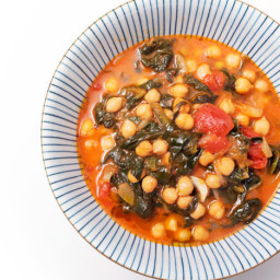 Vegan Garbanzos con Espinacas y Jengibre (Spanish Chickpea and Spinach Stew