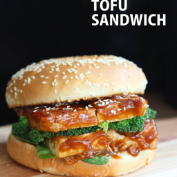 Vegan General Tso's Tofu Sandwich