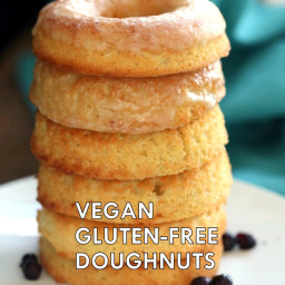 Vegan Gluten-free Lemon Donuts. Grain-free Baked Vegan Doughnuts