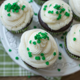Vegan Guinness Chocolate Cupcakes with Bailey's Buttercream