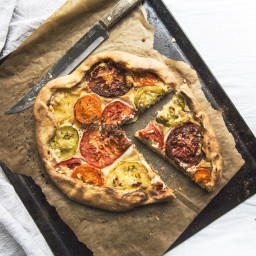 Vegan Heirloom Tomato Galette With Thyme Cream Cheese
